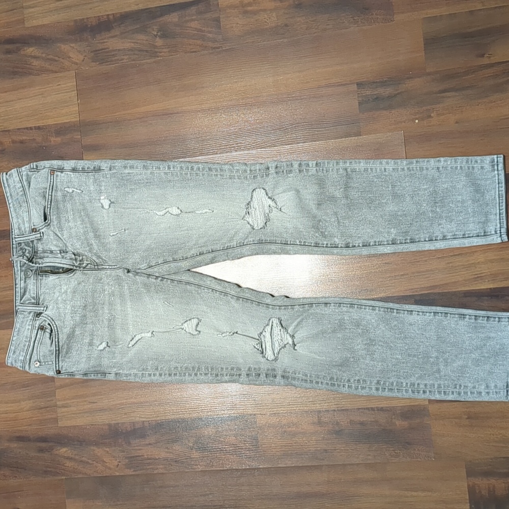 American Eagle Men's Washed Skinny Jeans 32x32 Airflex & Ripped Thigh & Knee